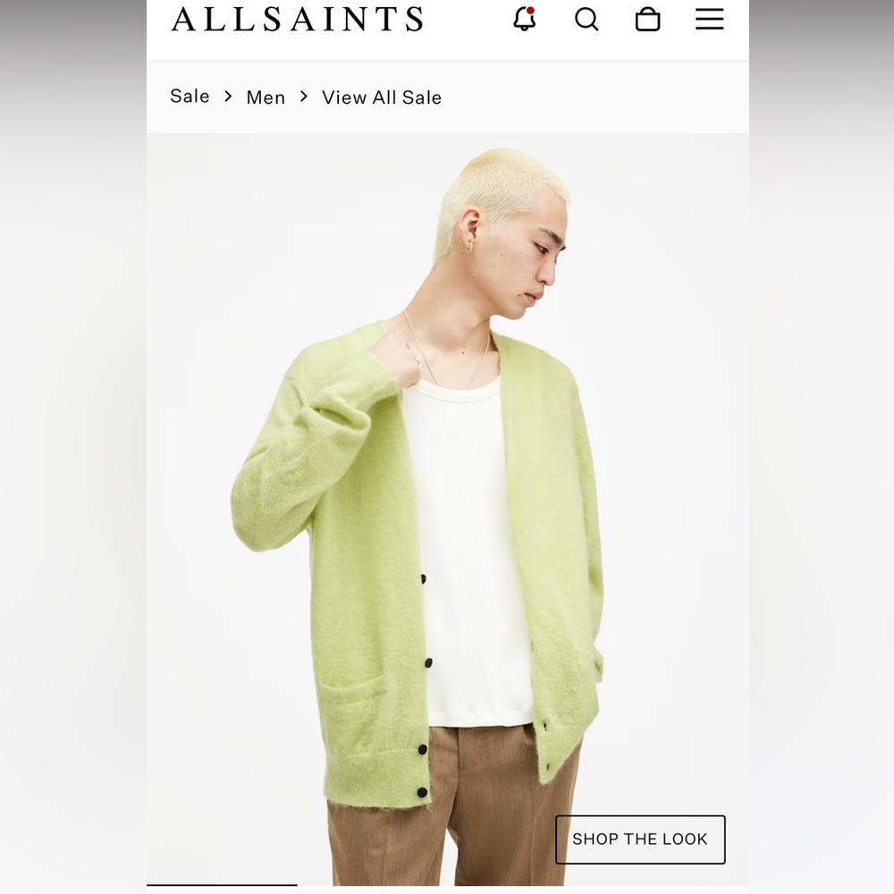 ALL SAINTS NWT XL Lightweight “Kennedy Cardigan” Sweater Versatile All Season!